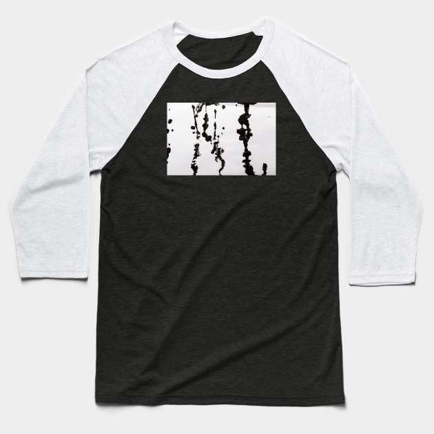 Black Ink Splatter - Alternative II Baseball T-Shirt by textural